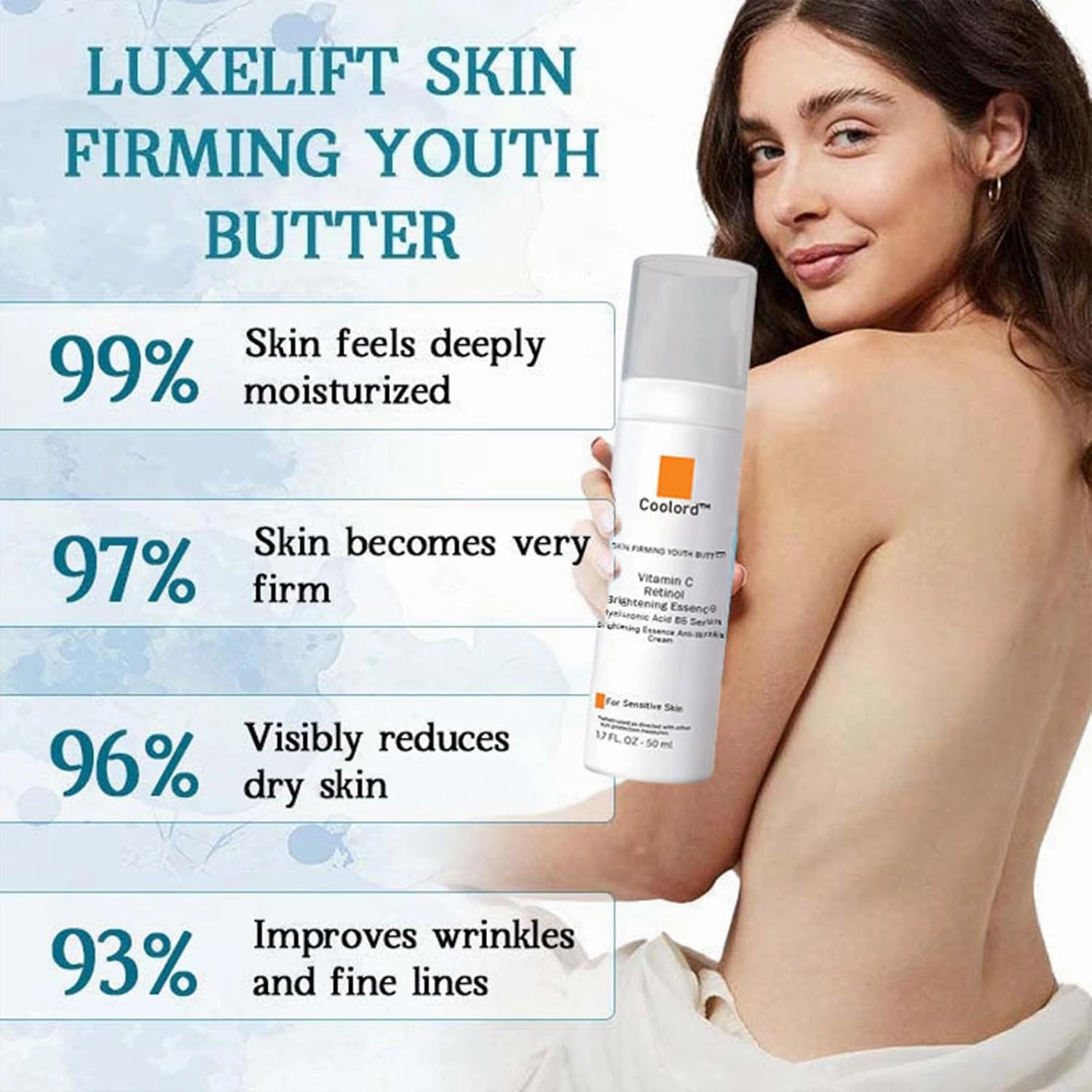 LuxeLift Skin Firming Youth Butter, LuxeLift Skin Firming Rejuvenating Butter, Body Lotion Firming Moisturizer, Anti-Aging Vitamin C Body Cream - 50ml (3 Bottles)