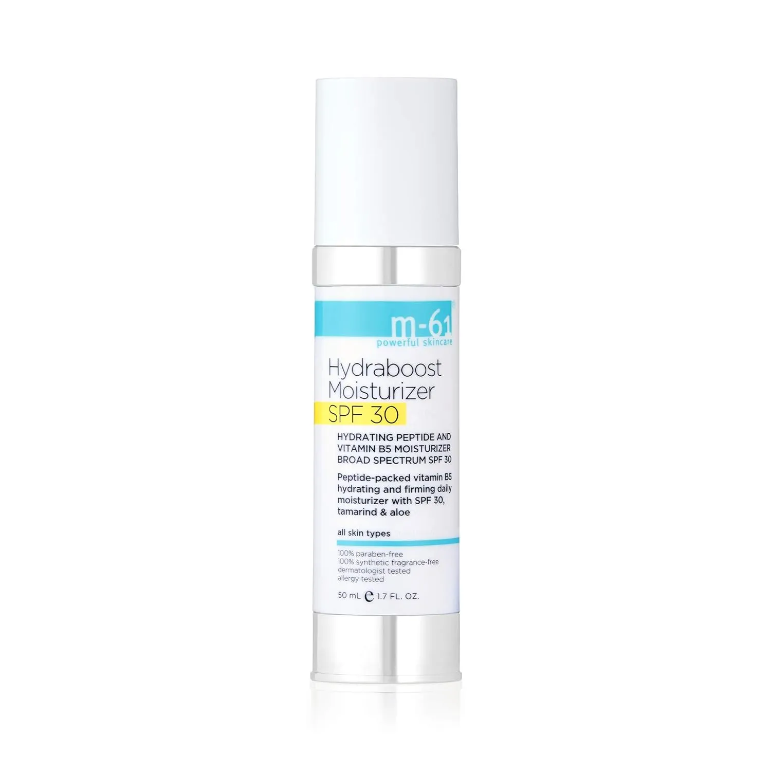 m-61 Hydraboost Moisturizer SPF 30- Unscented hydrating daily SPF 30 moisturizer with hyaluronic, vitamin B5 & E