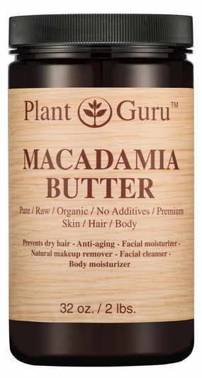 Macadamia Body Butter 32 oz. 100% Pure Raw Fresh Natural Cold Pressed. Skin Body and Hair Moisturizer, DIY Creams, Balms, Lotions, Soaps.