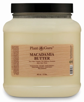 Macadamia Body Butter 3 lb. 100% Pure Raw Fresh Natural Cold Pressed. Skin Body and Hair Moisturizer, DIY Creams, Balms, Lotions, Soaps.