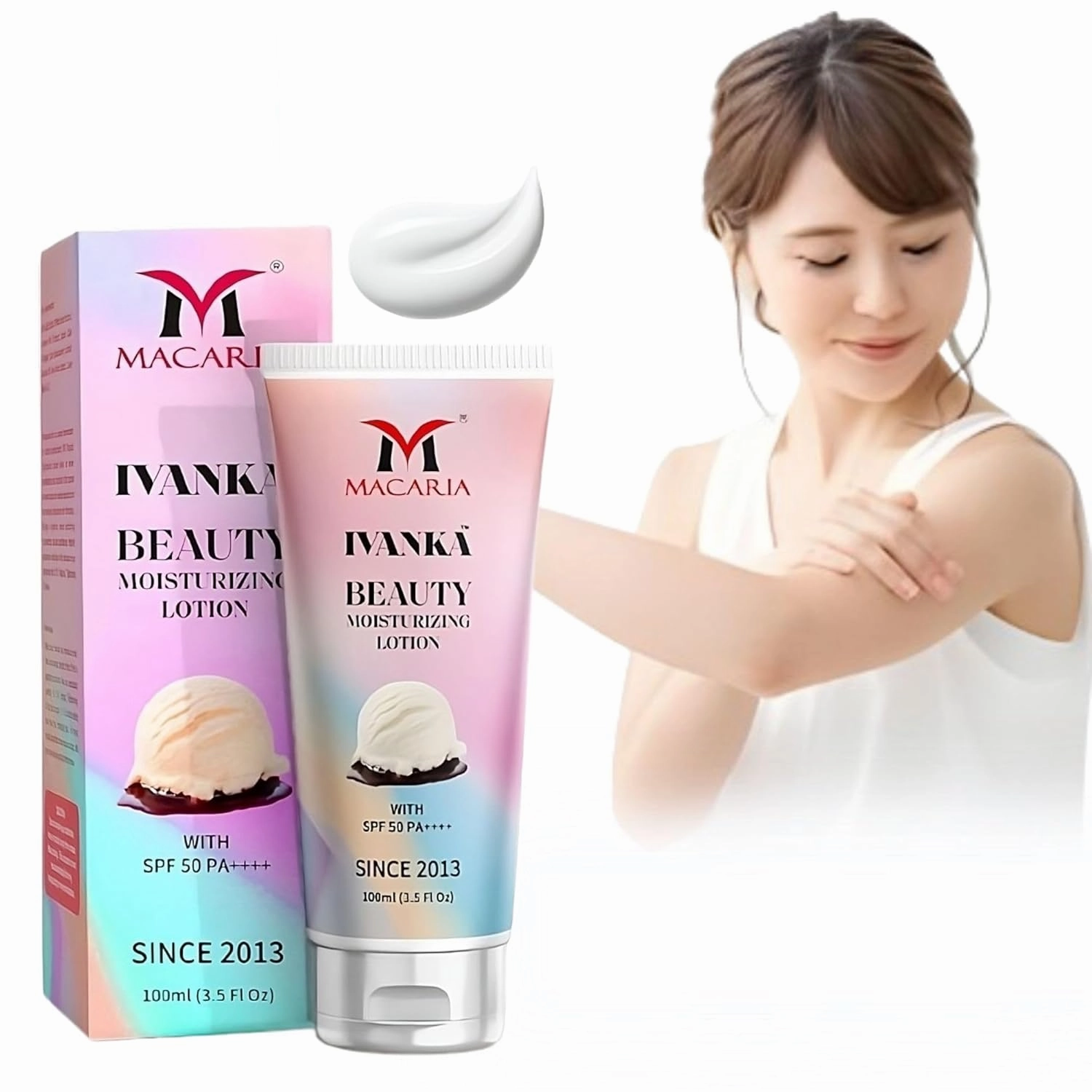 MACARIA Ivanka Beauty Moisturizing Lotion for Dry Skin, Body Lotion & Face Moisturizer with Hyaluronic Acid Daily Moisturizer, Vanilla Fragrance Oil-Free