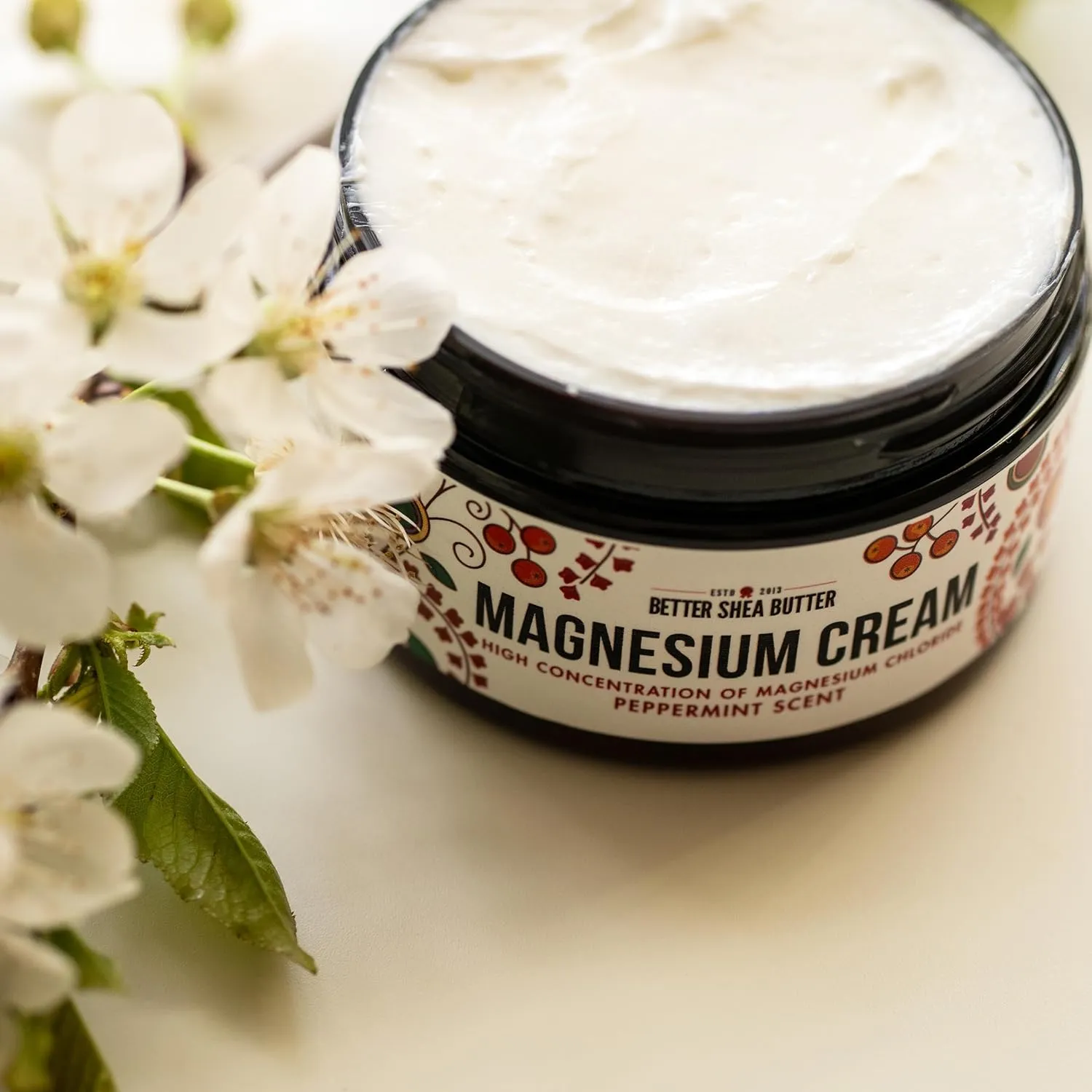Magnesium Good Night Cream | Relieves Muscle Tension and Leg Cramps | Night Lotion Safe for Pregnancy, Kids and Babies | Organic and Natural Ingredients| Vegan, US made | (Peppermint)