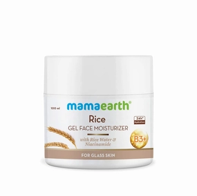 Mamaearth Rice Water Gel Face Moisturizer | Long Lasting Hydration with Niacinamide | Helps Reduce Spots, Scars & Marks | Fast Absorbing, Lightweight & Non-Sticky | 3.38 Fl Oz/100ml