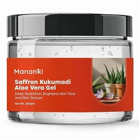 Mananki Saffron Kukumadi Aloe Vera Gel, Deep Hydration and Brightening, Moisturizer For Hair, Face and Body, 200g