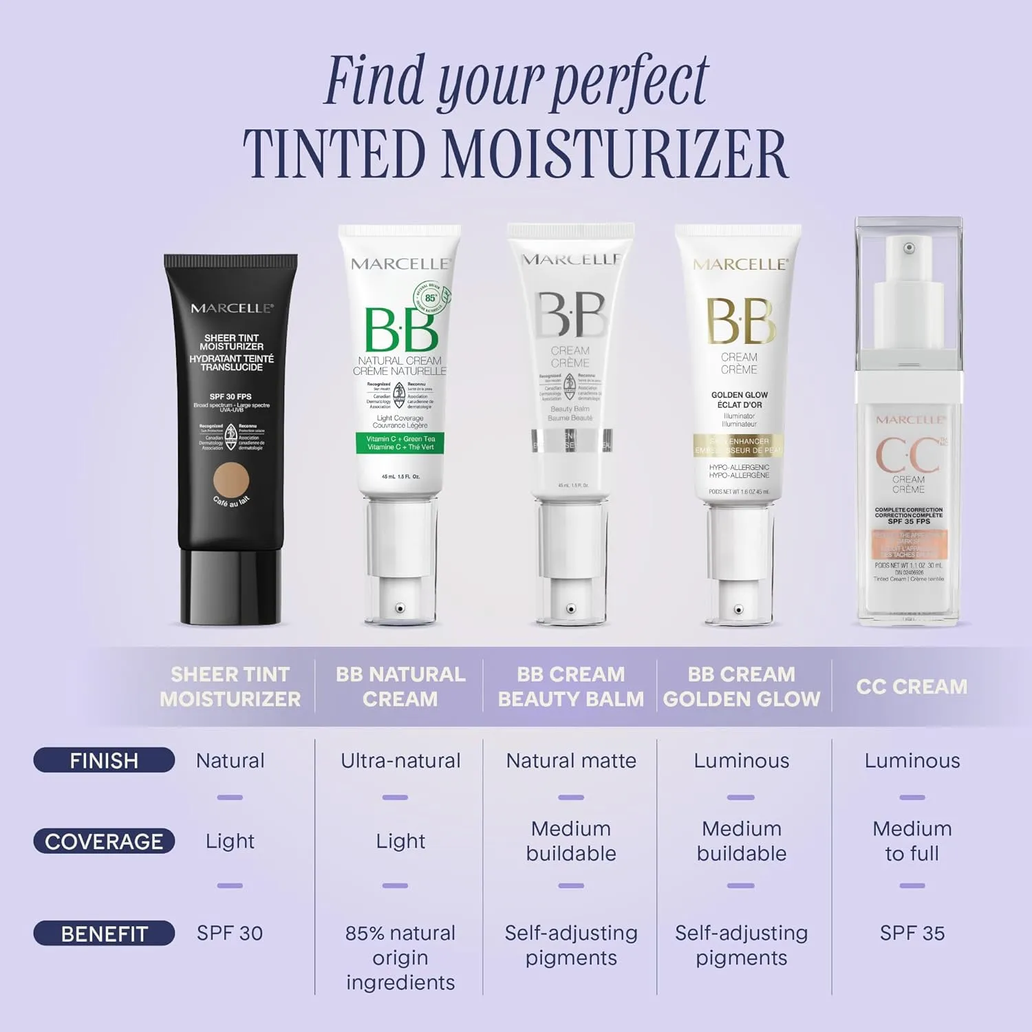 Marcelle BB Cream Beauty Balm, Light to Medium, Tinted Moisturizer, Skin Enhancer, Lightweight, Hydrating, Hypoallergenic, Non-Comedogenic, Fragrance-Free, Paraben-Free, Oil-Free, Cruelty-Free, 45 mL