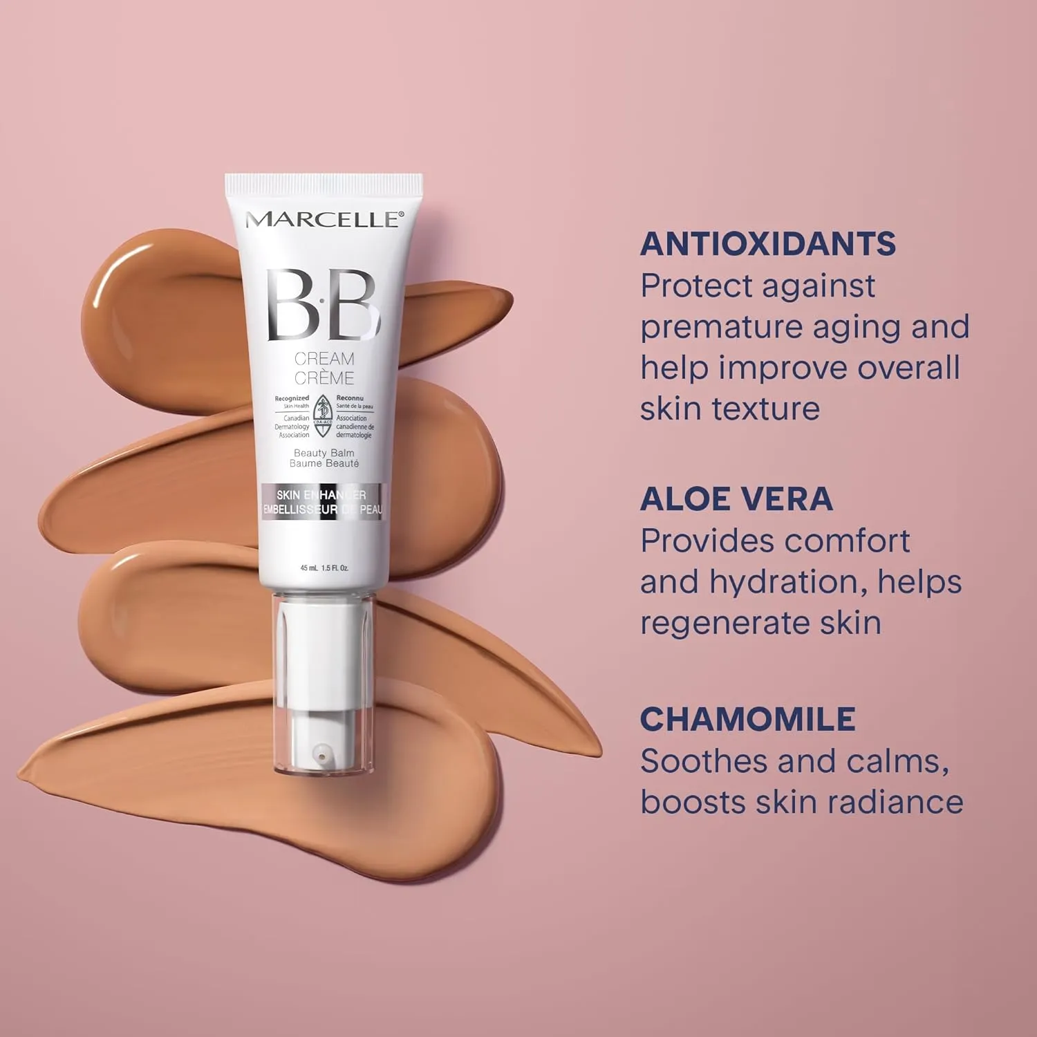 Marcelle BB Cream Beauty Balm, Medium, Hypoallergenic and Fragrance-Free, 1;5 Ounces