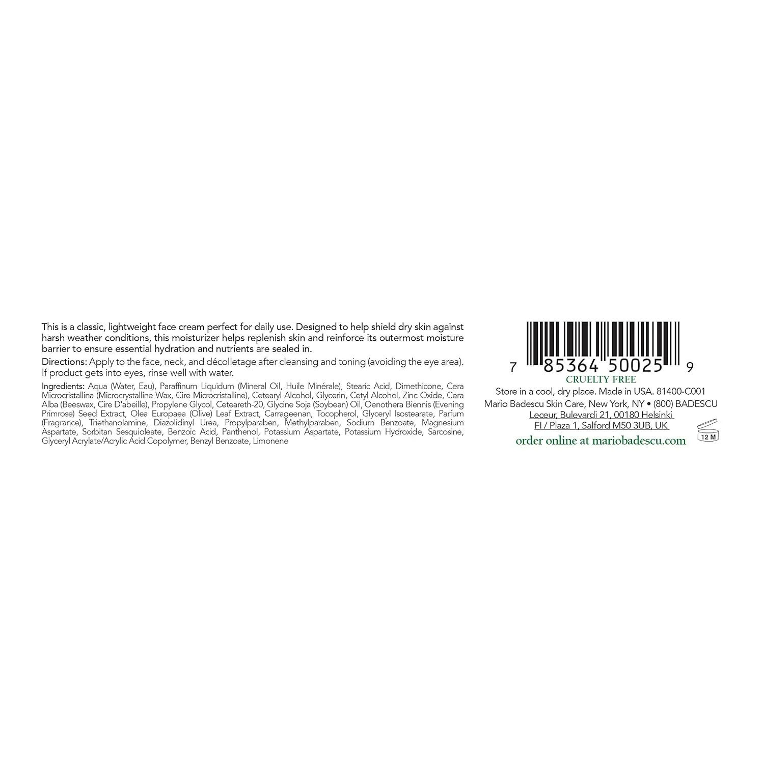 Mario Badescu Day Cream Face Moisturizer for Dry Skin, Daily Anti Aging Skin Care with Rich Antioxidants and Skin-Softening Formula