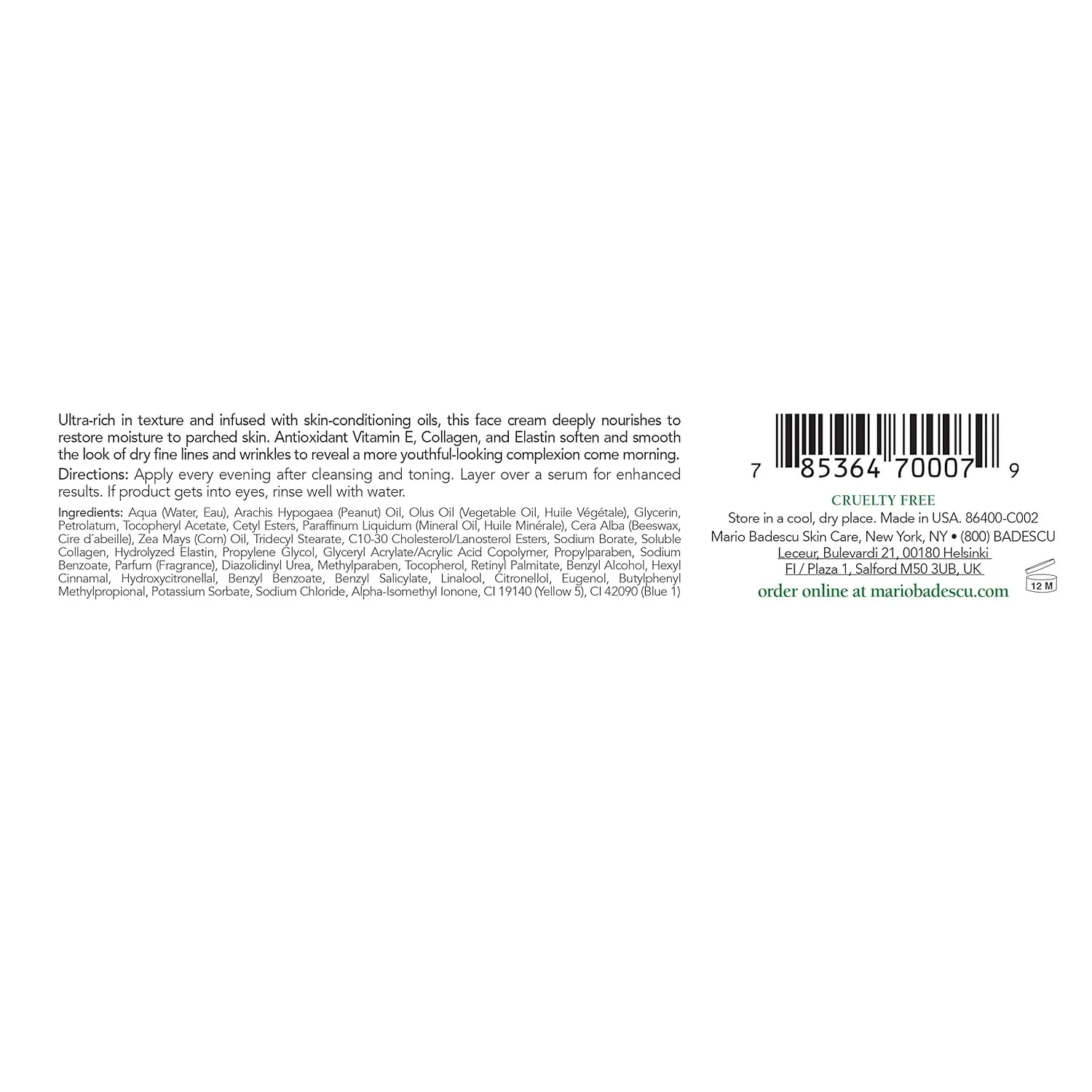 Mario Badescu Night Cream Face Moisturizer