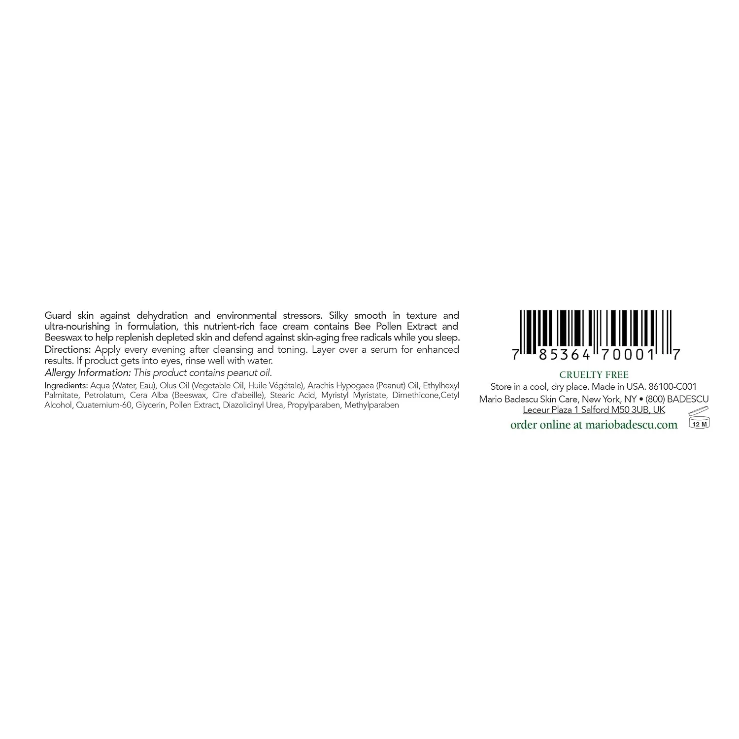 Mario Badescu Night Cream Face Moisturizer