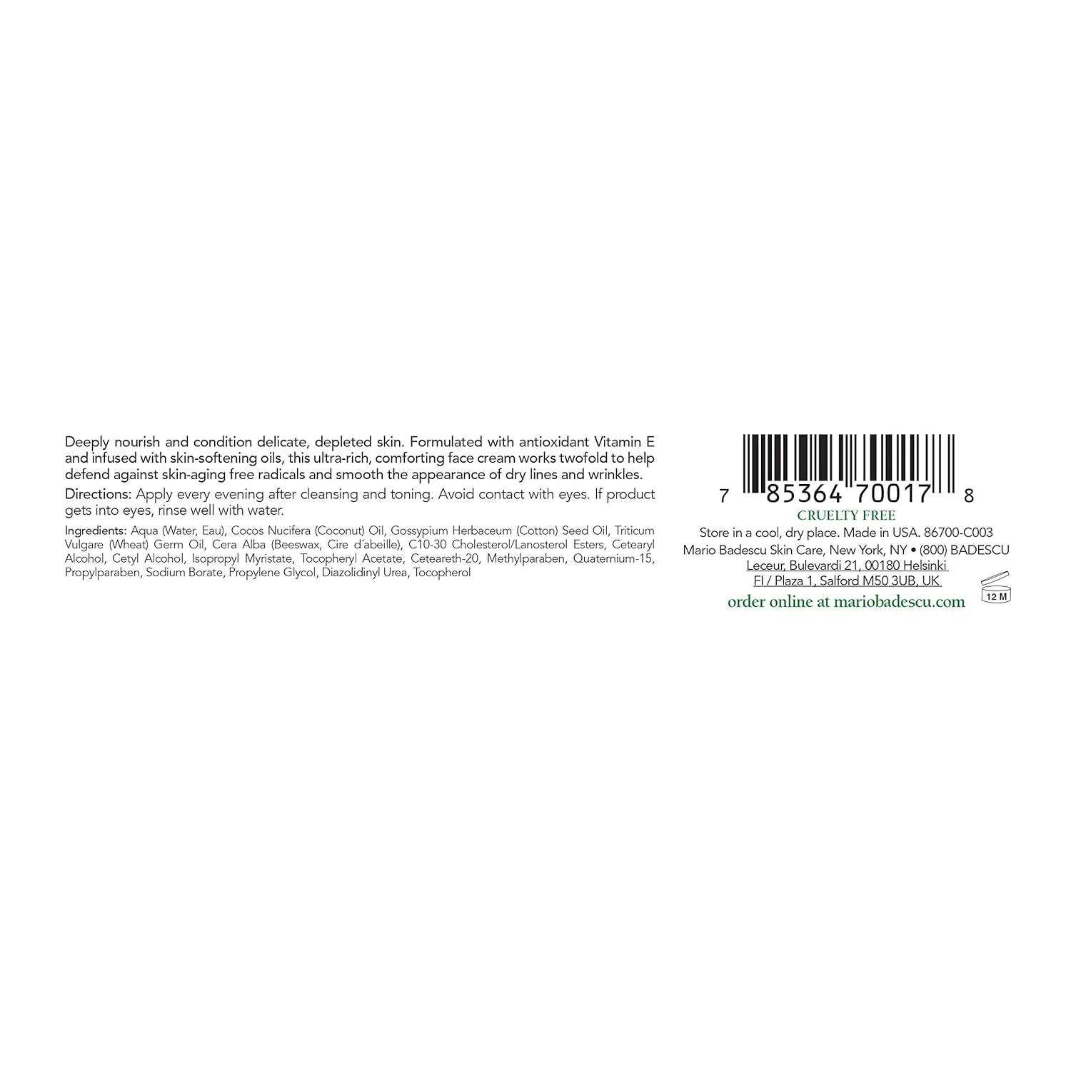 Mario Badescu Night Cream Face Moisturizer