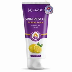 Massey's Skin Rescue Probiotics Lotion - Daily lotion for Men & Women - Refreshing Lemon Scent - Non-Greasy Moisture for Smooth & Sensitive Skin - 3.4 oz