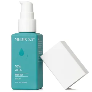 Medix 5.5 10% Glycolic Acid   Lactic Acid Leave-On Exfoliating Skin Care Body Gel, AHA Exfoliant Body & Face Serum Refines   Softens Dry Dead Skin, Uneven Skin Tone, KP Bumps, & Wrinkles, 1.7 Fl Oz