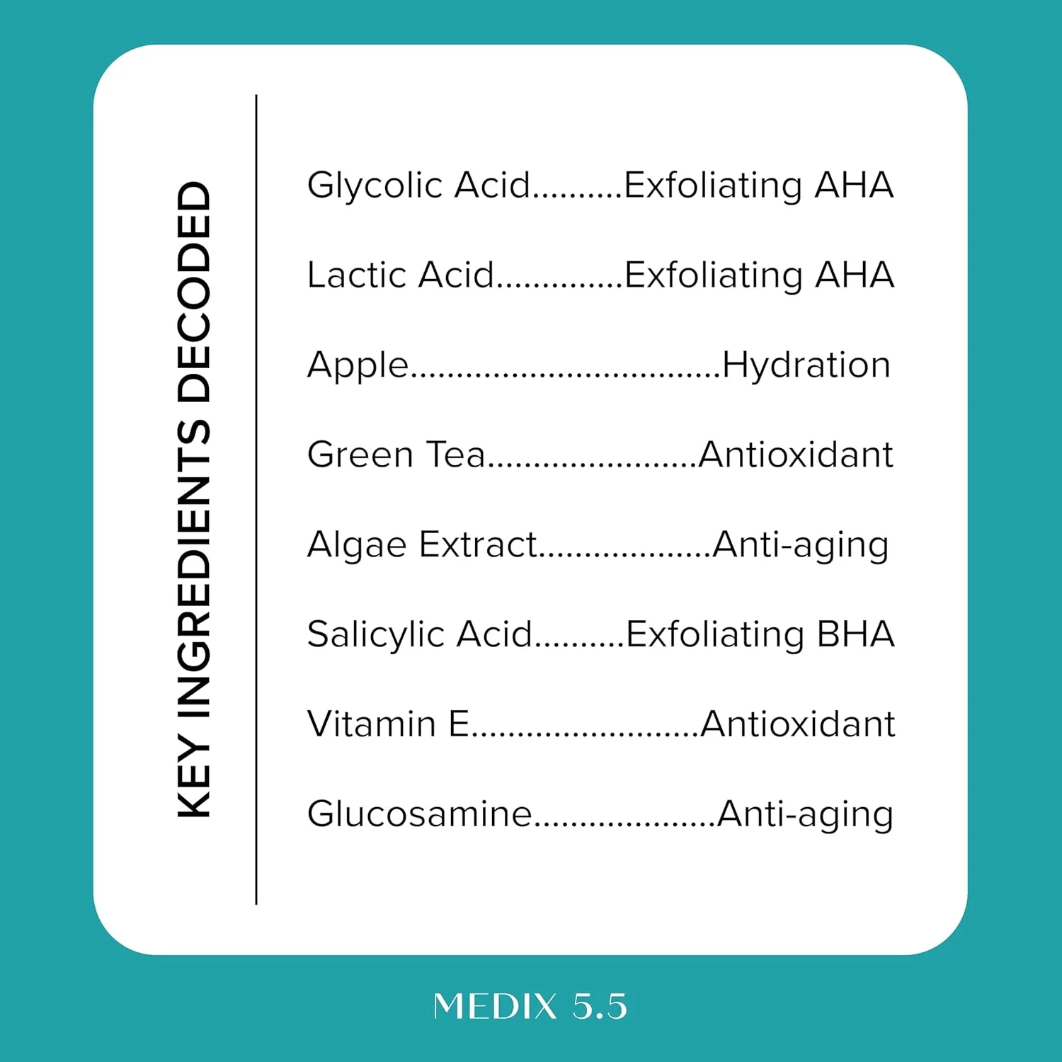 Medix 5.5 10% Glycolic Acid   Lactic Acid Leave-On Exfoliating Skin Care Body Gel, AHA Exfoliant Body & Face Serum Refines   Softens Dry Dead Skin, Uneven Skin Tone, KP Bumps, & Wrinkles, 1.7 Fl Oz