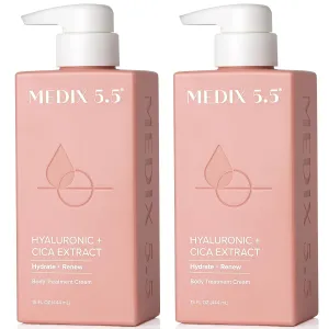 Medix 5.5 Hyaluronic Acid   Vitamin E Cream Body Lotion For Women | Hydrating Dry Skin Firming Lotion Minimizes Look Of Wrinkles, Stretch Marks, Cellulite, & Crepey Skin | Skin Care Products | 2-Pack
