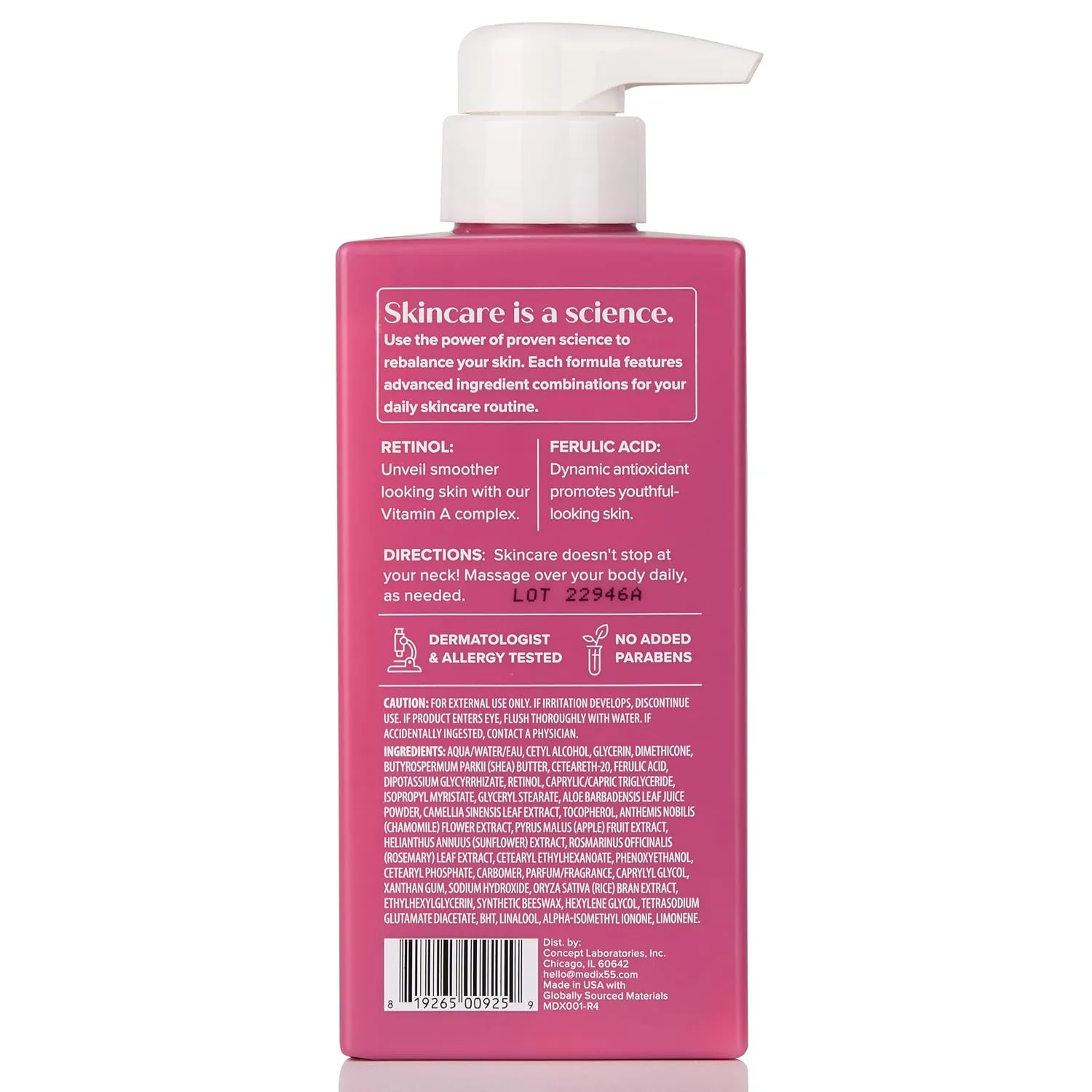 MEDIX Retinol Body Lotion   Hyaluronic Acid Cream Body Moisturizer Skincare Set | Hydrating   Firming Body Lotion For Improving The Look Of Stretch Marks, Sagging, & Crepey Skin, 2pc Set