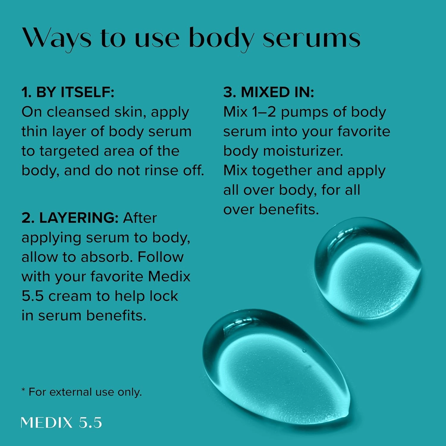 MEDIX 10% Glycolic Acid   Lactic Acid Leave-On Exfoliating Body Gel | AHA Exfoliant Body & Face Serum Refines   Softens Dry Dead Skin, Bumpy Skin, Uneven Skin Tone, KP Bumps, & Wrinkles, 1.7oz, 2PC