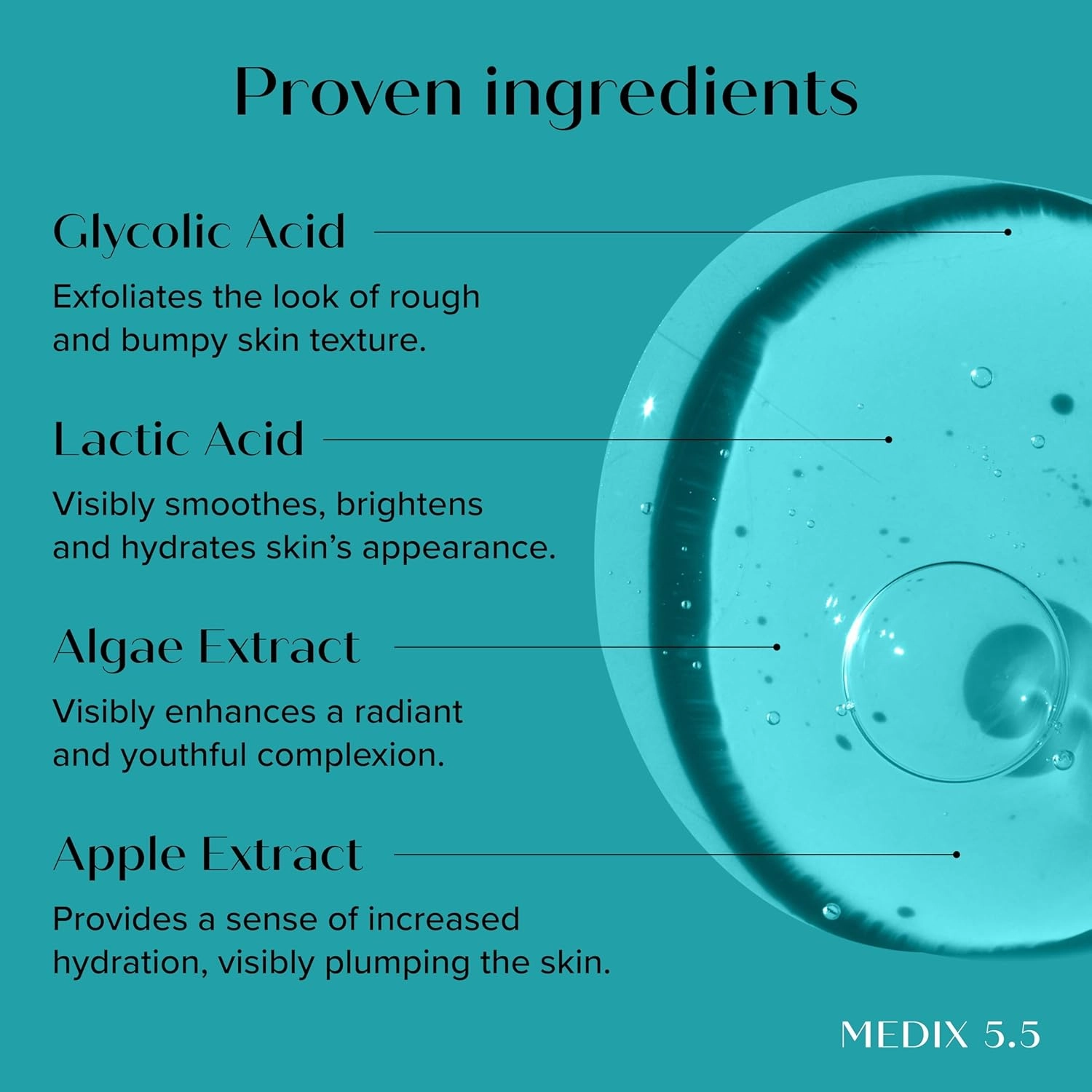 MEDIX 10% Glycolic Acid   Lactic Acid Leave-On Exfoliating Body Gel | AHA Exfoliant Body & Face Serum Refines   Softens Dry Dead Skin, Bumpy Skin, Uneven Skin Tone, KP Bumps, & Wrinkles, 1.7oz, 2PC