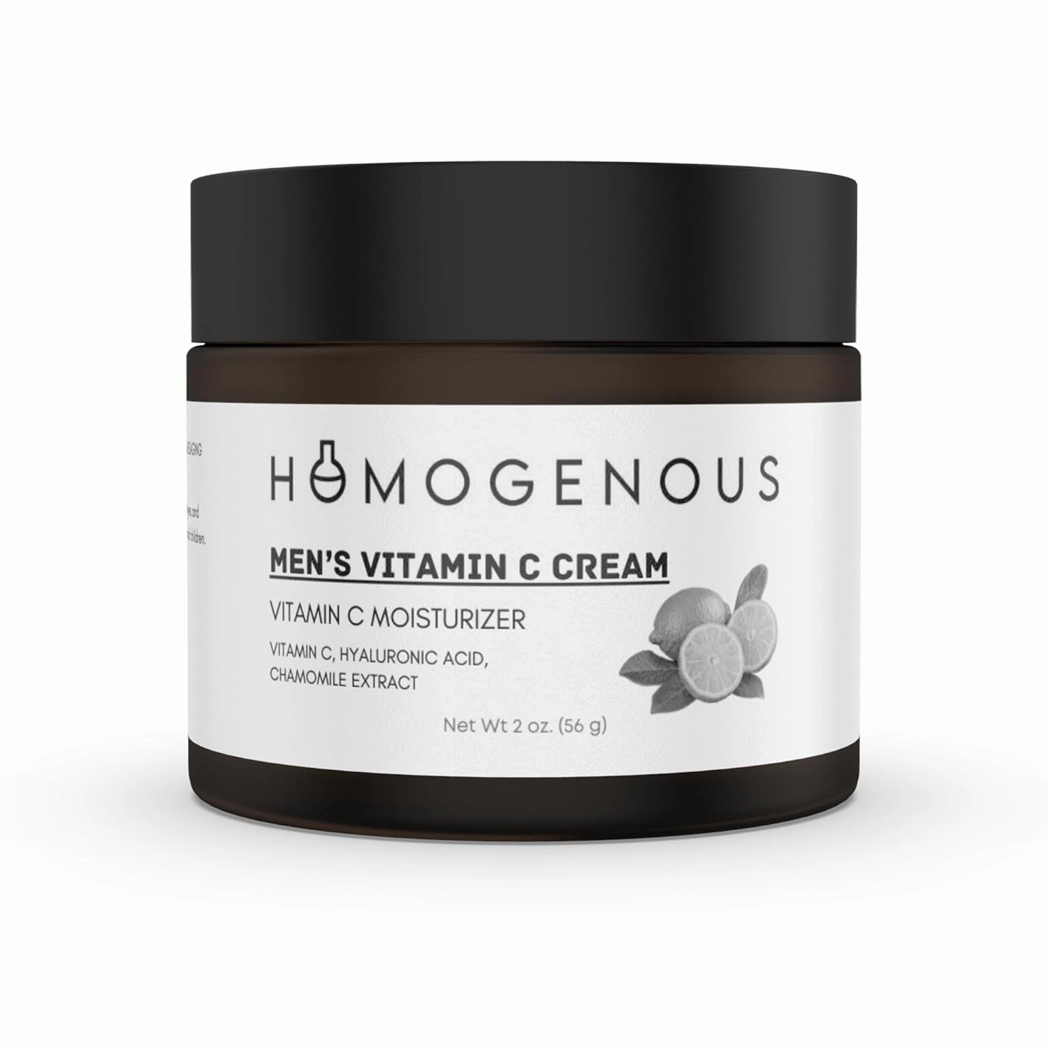 Men's Vitamin C Moisturizing Cream, 2 oz Amber Glass Jar, Vitamin C, Hyaluronic Acid