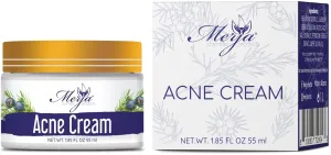 Merja Herbs Natural Anti Acne Face Moisturizer Cream with Helichrysum, Sage, Green tea, Lavender, Salicylic acid - Moisturizing Cream - Light Floral Fragrance 55ml 1.86oz