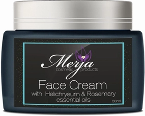 Merja Herbs Anti Acne Face Moisturizer Cream with Helichrysum and Rosemary, Aloe & Collagen - Day and night - Light & Anti Acne & Oil control Moisturizing Cream - 50ml 1.7oz (Pack of 2)