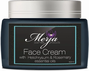 Merja Herbs Anti Acne Face Moisturizer Cream with Helichrysum and Rosemary, Aloe & Collagen - Day and night - Light & Anti Acne & Oil control Moisturizing Cream - Light Floral Fragrance 50ml 1.7oz