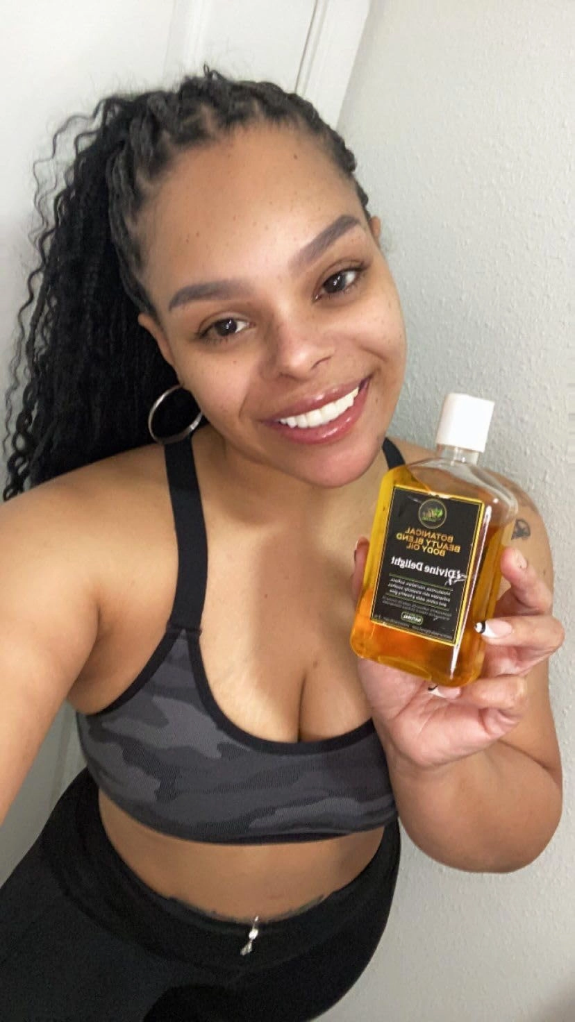 Mia More Oils Botanical Beauty Blend - Luxurious Moisturizing Body Oil for Women, 8 oz | Natural Body Oil for Dry & Sensitive Skin | Hydrating Oil with Vitamin E, Jojoba & Coconut Oils | Baby Bliss