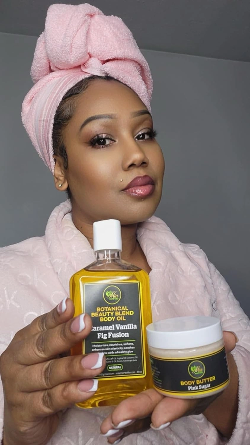 Mia More Oils Botanical Beauty Blend - Luxurious Moisturizing Body Oil for Women, 8 oz | Natural Body Oil for Dry & Sensitive Skin | Hydrating Oil with Vitamin E, Jojoba & Coconut Oils | Baby Bliss