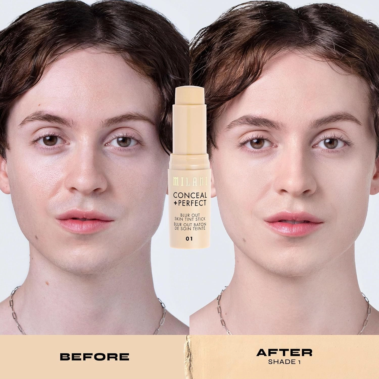 Milani Conceal   Perfect - Skin Tint Stick, Blur Out Tinted Moisturizer Makeup, Shade 001