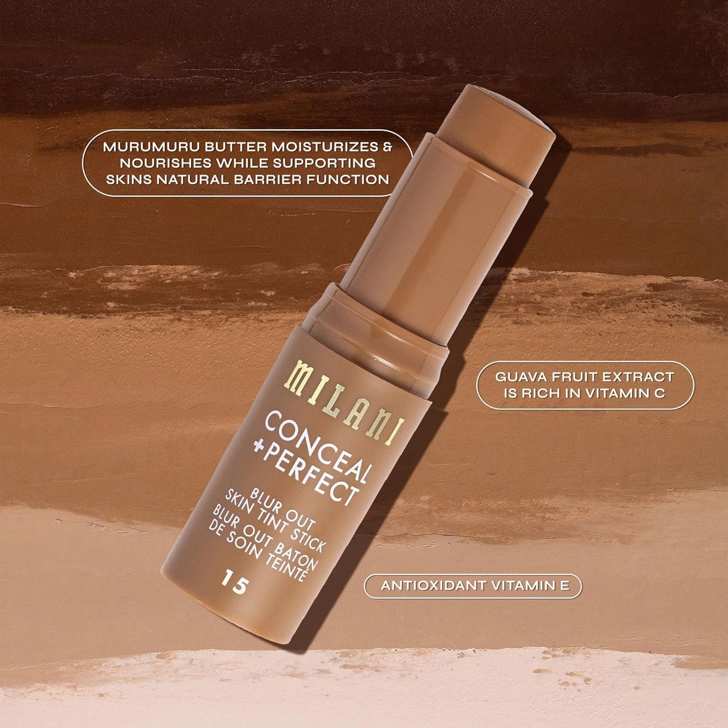 Milani Conceal   Perfect - Skin Tint Stick, Blur Out Tinted Moisturizer Makeup, Shade 003