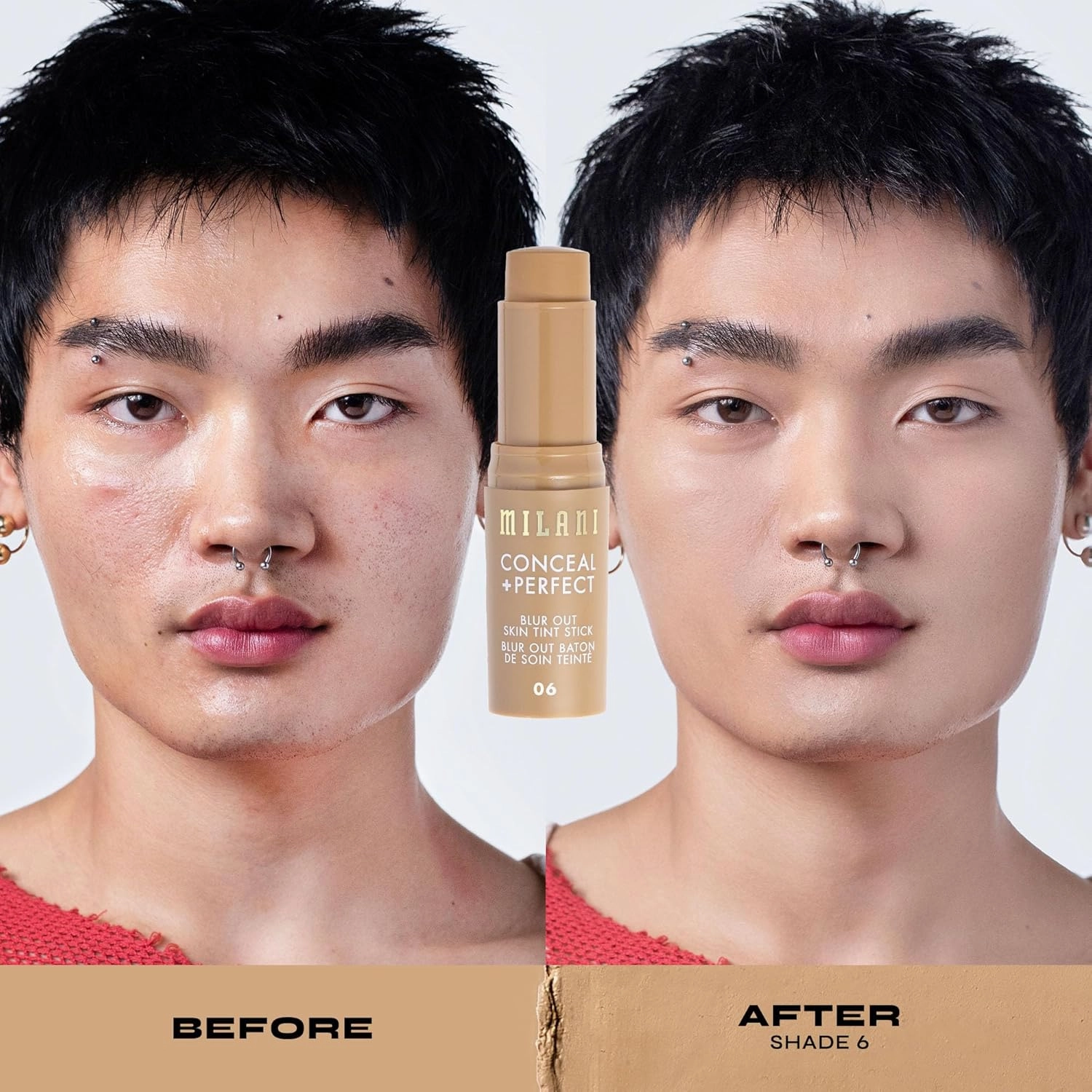 Milani Conceal   Perfect - Skin Tint Stick, Blur Out Tinted Moisturizer Makeup, Shade 006