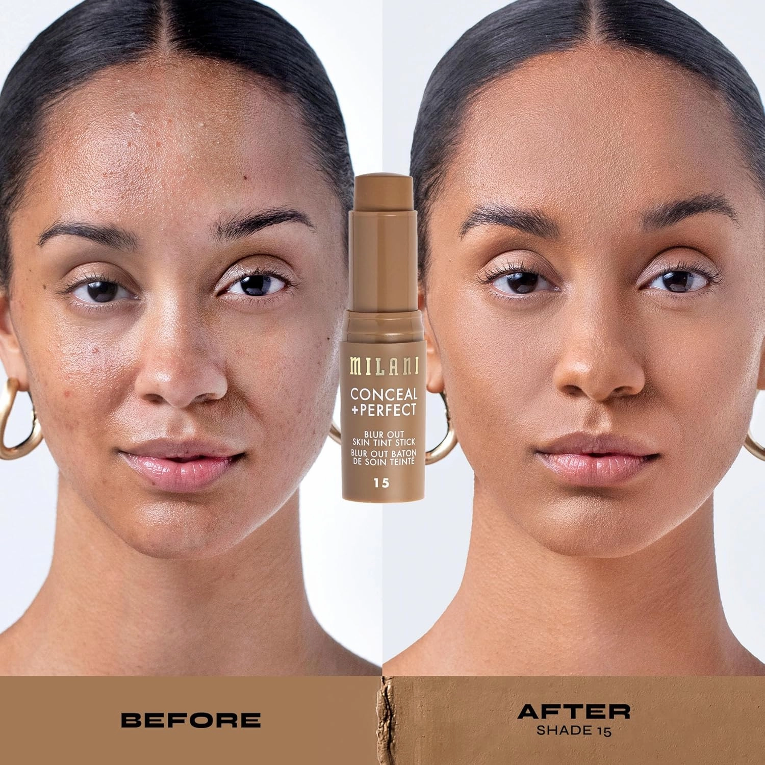 Milani Conceal   Perfect - Skin Tint Stick, Blur Out Tinted Moisturizer Makeup, Shade 015