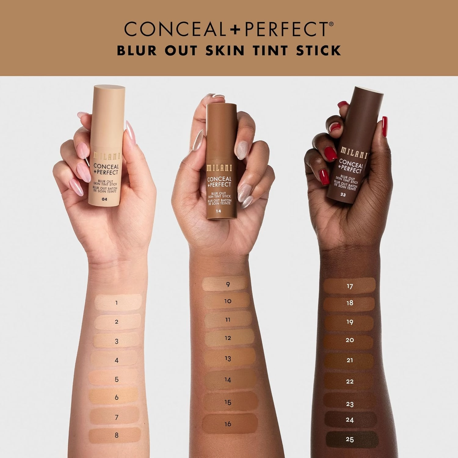 Milani Conceal   Perfect - Skin Tint Stick, Blur Out Tinted Moisturizer Makeup, Shade 021