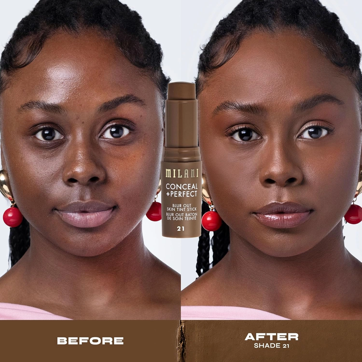 Milani Conceal   Perfect - Skin Tint Stick, Blur Out Tinted Moisturizer Makeup, Shade 021