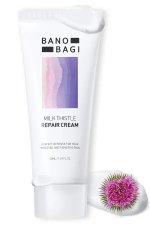 Milk Thistle Repair Cream | Korean Skin Care Face Moisturizer Face Cream for Women & Men | Korean Moisturizer Barrier Repair Cream w/Centella Asiatica & 50% Burdock Root Extract (1.01oz)