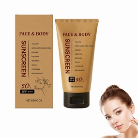Mineral Tallow Sunscreen SPF 50  - Safest Organic Natural Tallow Sunscreen - Clean Non-Greasy Formula for Face and Body