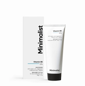 Mini.malist 10% Vitamin B5 Gel Face Moisturizer For Oily & Acne Prone Skin | Oil-free | Fast Absorbing Lightweight Winter Cream For Women & Men | Non sticky | Fragrance Free | 50 g