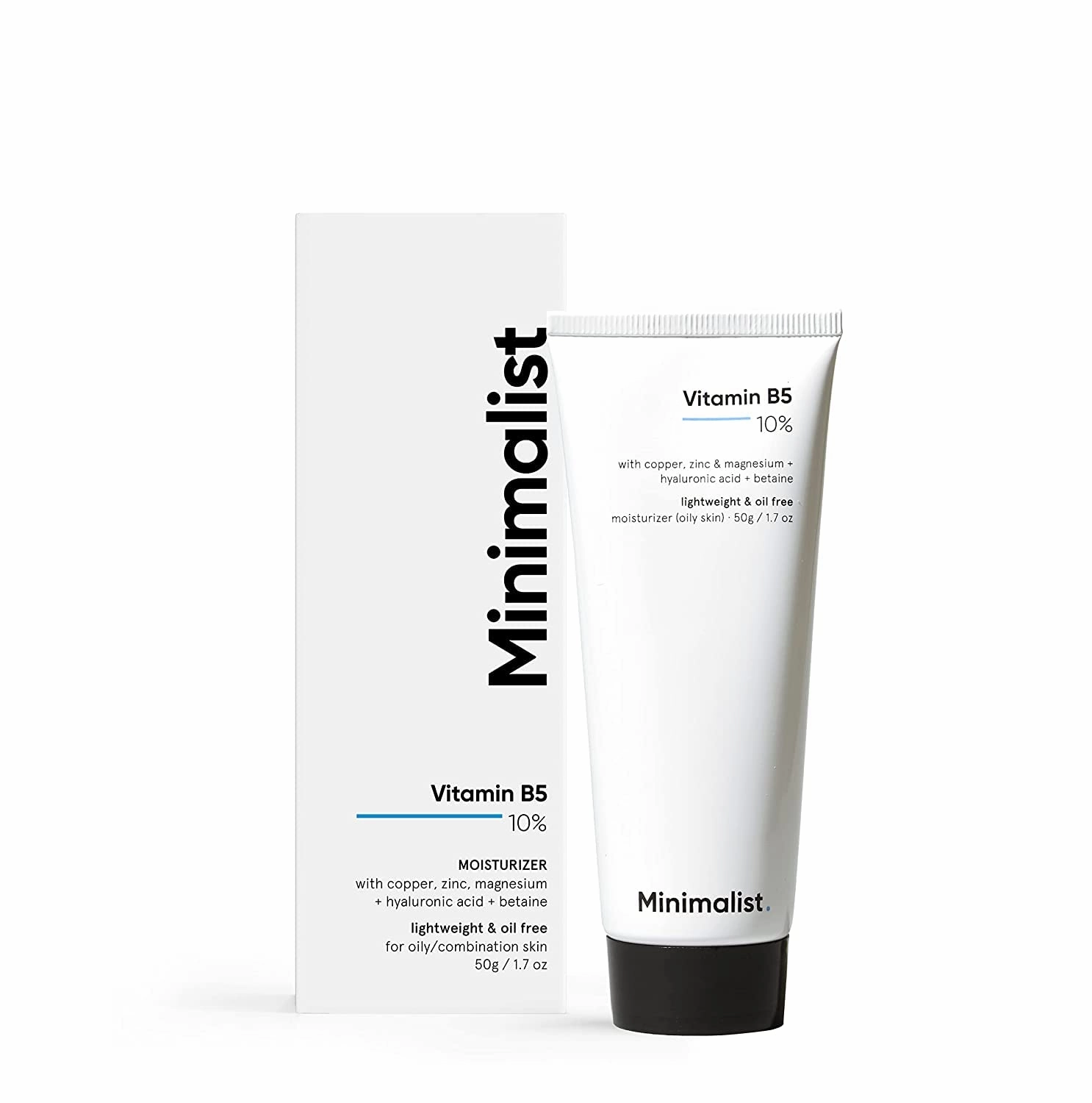 Mini.malist 10% Vitamin B5 Gel Face Moisturizer For Oily & Acne Prone Skin | Oil-free | Fast Absorbing Lightweight Winter Cream For Women & Men | Non sticky | Fragrance Free | 50 g