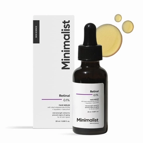 Minimalist 0.1% Retinal Serum | Enriched with Bakuchiol & Squalane | Reduces Fine Lines & Wrinkles | Anti-Aging & Hydrating Formula | For All Skin Types | 0.68 Fl Oz/ 20 ml