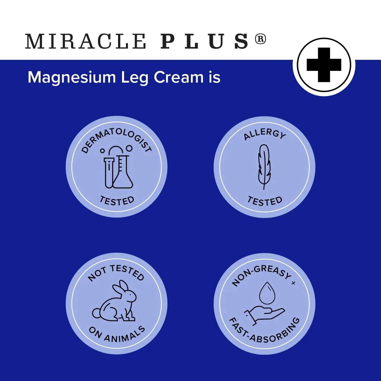 Miracle Plus Magnesium Cream For Leg Relief | Magnesium Lotion Calming Leg Cream Herbal Moisturizer Topical Body Butter Soothes   Calms Sensations, Itching, & Shaking, 8 Oz