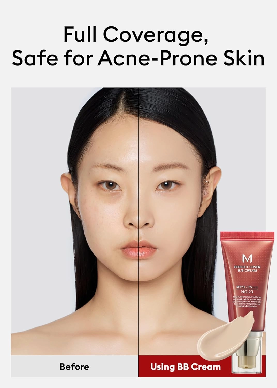 MISSHA M Perfect Cover BB Cream Dual Pack No.23 Natural Beige -Light/Medium with Cool/Neutral Undertone SPF 42 PA     1.69 Fl Oz - Tinted Moisturizer with SPF