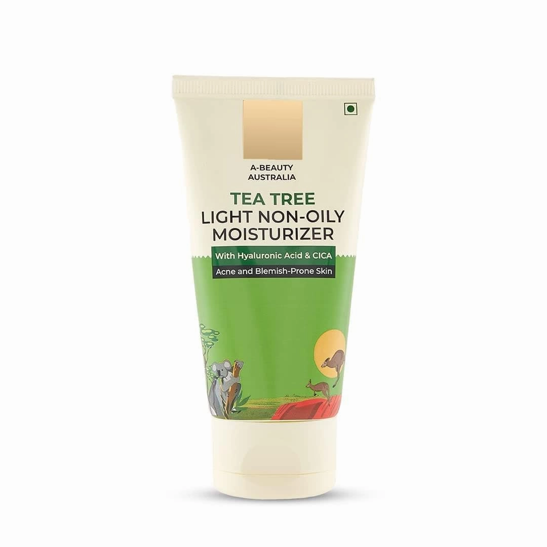 Moisturizer for face for oily & acne prone skin with Hyaluronic acid & CICA | Tea tree light non-oily moisturizer for face | Face moisturizer for women & men | 80 gram