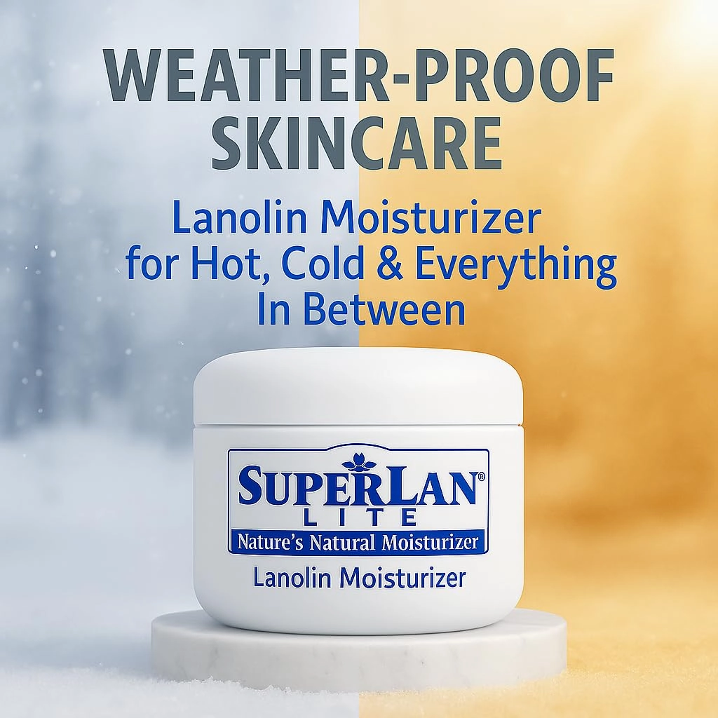 Moisturizer Lanolin Cream 1 oz with Jojoba Oil for Hot, Dry & Cold Weather - Lightweight Creamy Formula with Medical-Grade Lanolin & Jojoba Oil - Moisturizer for Hands, Feet, Body, and More