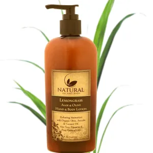 Moisturizing & Firming Lemongrass Body Lotion & Hand Cream - Natural Moisturizer for Dry Skin, Itchy or Crepey Skin - Eczema Treatment - Olive Oil, Coconut Oil & Avocado Oil - 8oz