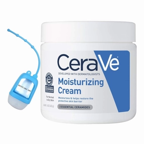 Moisturizing Cream 16oz, Daily Moisturizer Hydration For Dry To Very Dry Skin, Moisturiser With Ceramides And Hyaluronic Acid, Bundled With Hand Sanitizer Dispenser [Pack Of 1]
