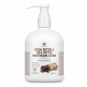 Moisturizing Lotion with Cocoa Butter, Shea Butter, Vitamin E & Coconut Oil, for Dry Skin on Face & Body, 300ml (10.14 fl oz)