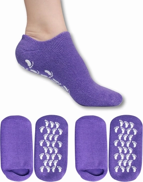 Moisturizing Socks for Dry Cracked Feet Women and Men Hydrating Gel Spa Sock Foot Moisturizer During Overnight… (2 Pairs (Purple))