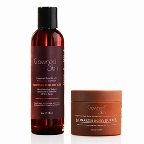 Monarch Cologned Body Butter and Body Oil Bundle | Spicy and Bold White Musk & Cedarwood Scent | Infused with Organic Shea & Mango Butters | Moisturizing Formula with All-Day Fragrance