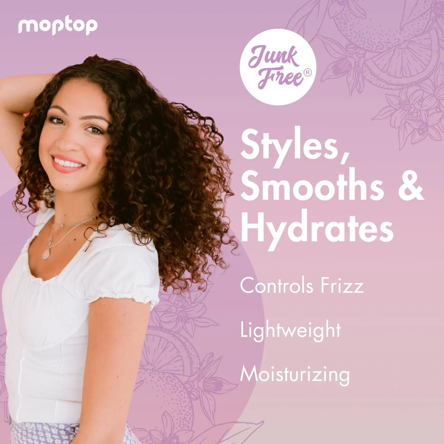 MopTop Curly Hair Gel Custard - Styling Gel for Moisturizing and Defining Soft Curls, Lightweight and Anti Frizz for Waves, Coils & Kinks, Curl Enhancer with Aloe (Citrus Kumquat, 8oz)