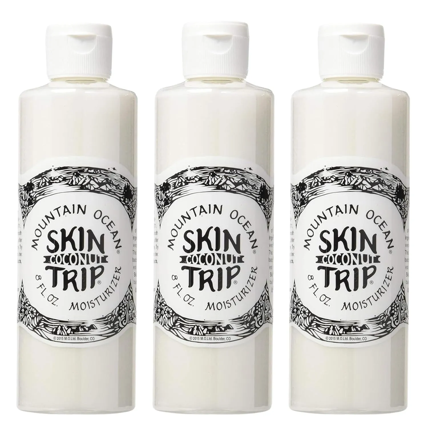 Mountain Ocean Skin Trip Coconut Lotion | 8oz - Pack of 3 | For All Skin Types | Coconut Oil, Aloe Vera, & Lanolin