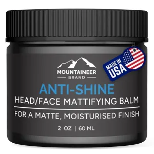 Mountaineer Brand Natural Anti Shine for Bald Head | Matte Moisturizer | Made in West Virginia | Oil Control | Scalp & Face Mattifying Balm | 2 oz